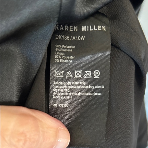 NWT Karen Millen Black Asymmetrical Ruffle Dress Sz 12 - Picture 8 of 8